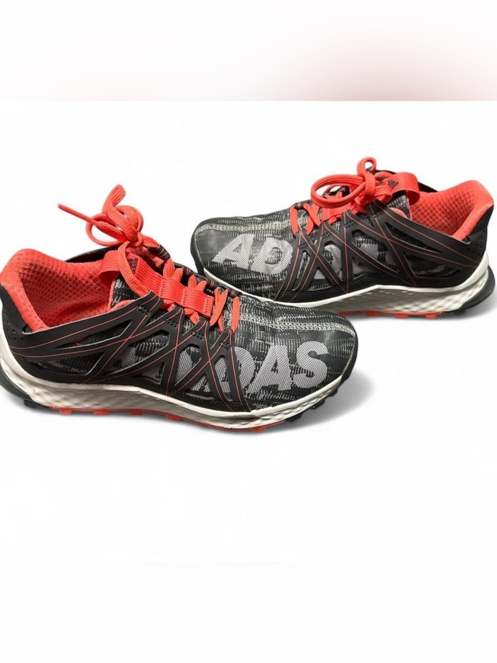 adidas woman Black and Red Athletic Running Sneakers size 6 1/2